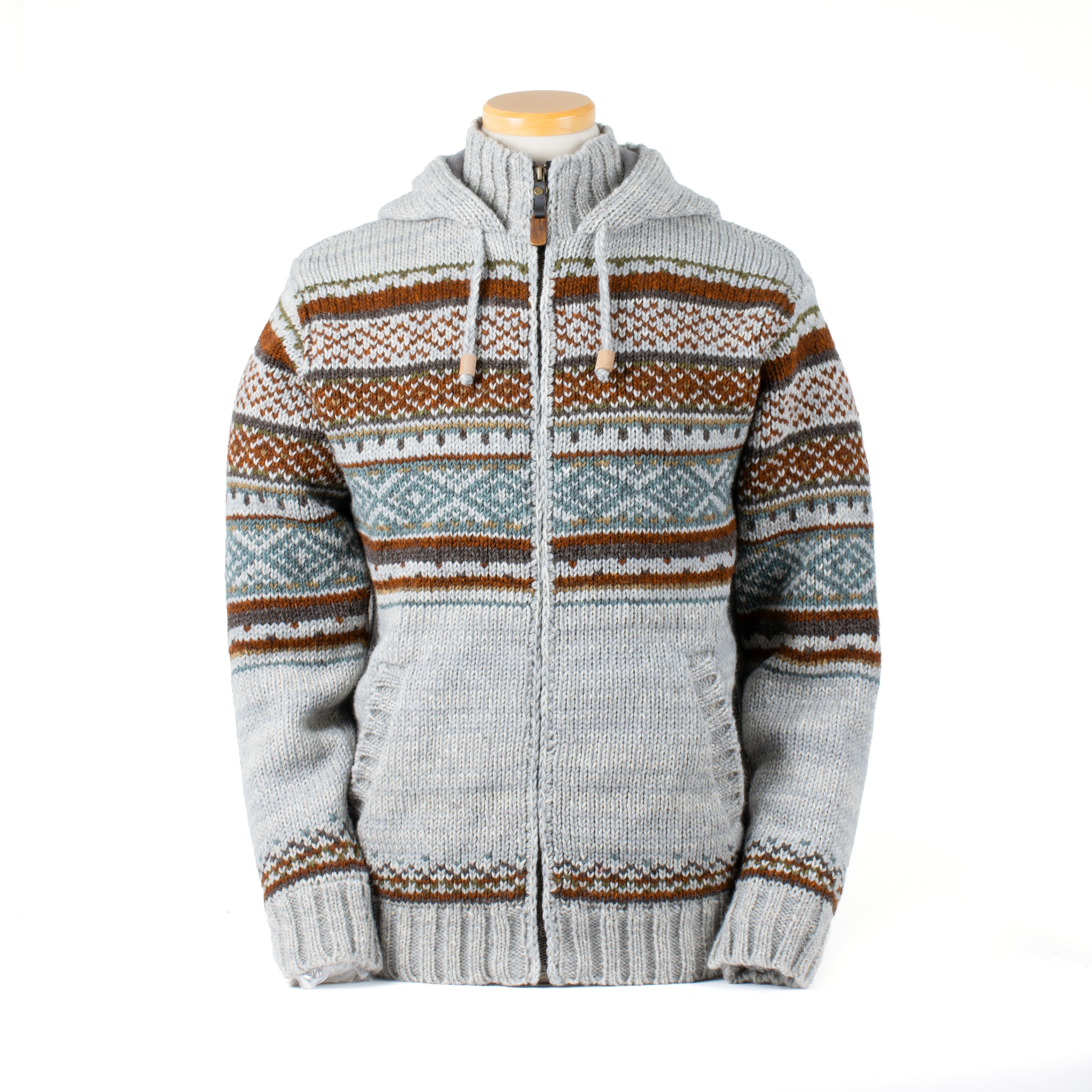Jorgen Wool Hoodie Sweater – Nordic Knit, Fleece Lined – Lost