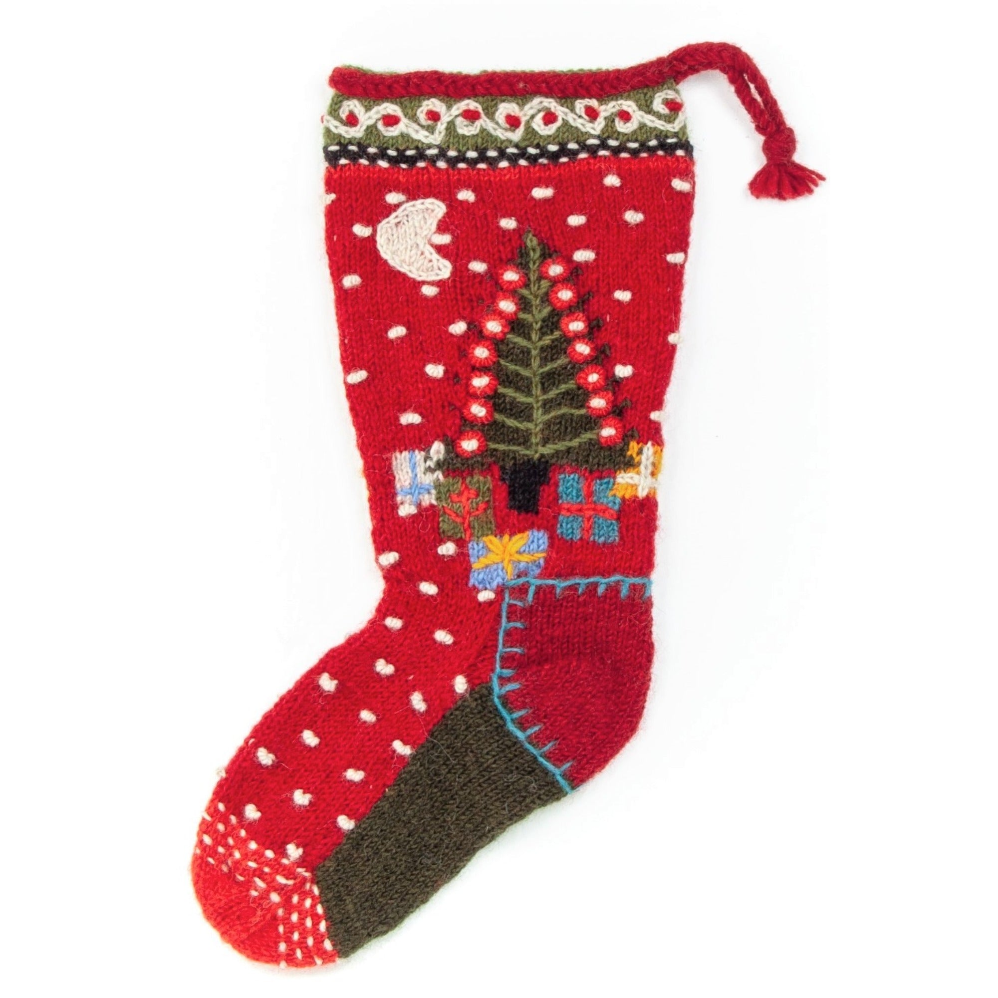 Presents Christmas Stocking - Hand-Knitted Wool Décor – Lost