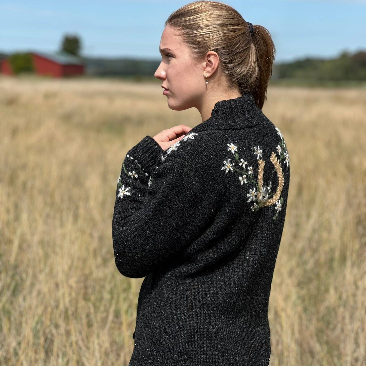 Lucky Daisy Western Embroidered Wool Cardigan