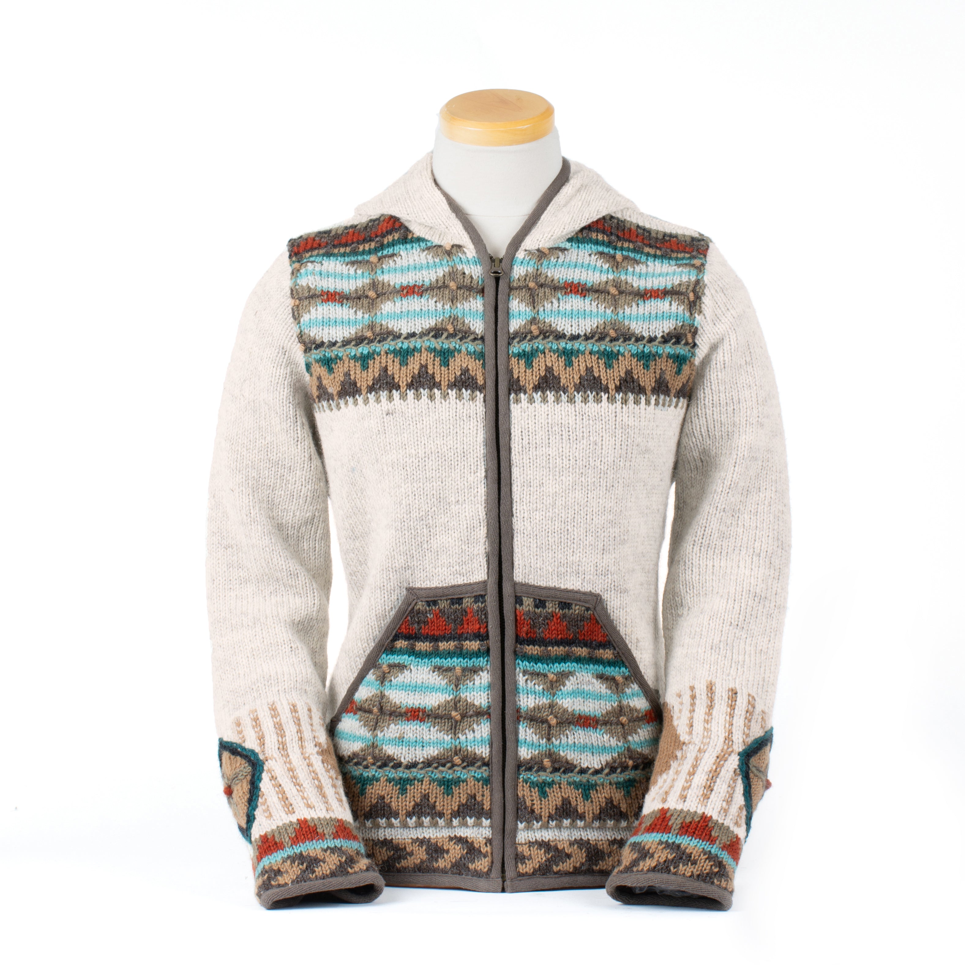 Dakotah Wool Sweater - Western Knit with Hood & Zip – Lost