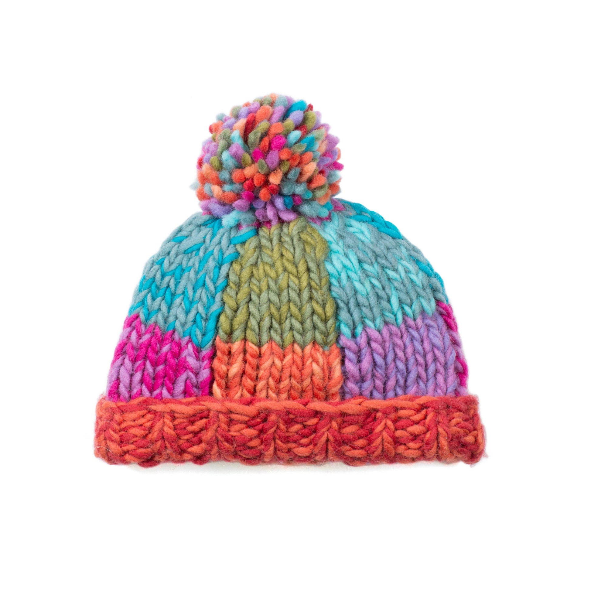 Sloane Chunky Knit Wool Hat with Pom