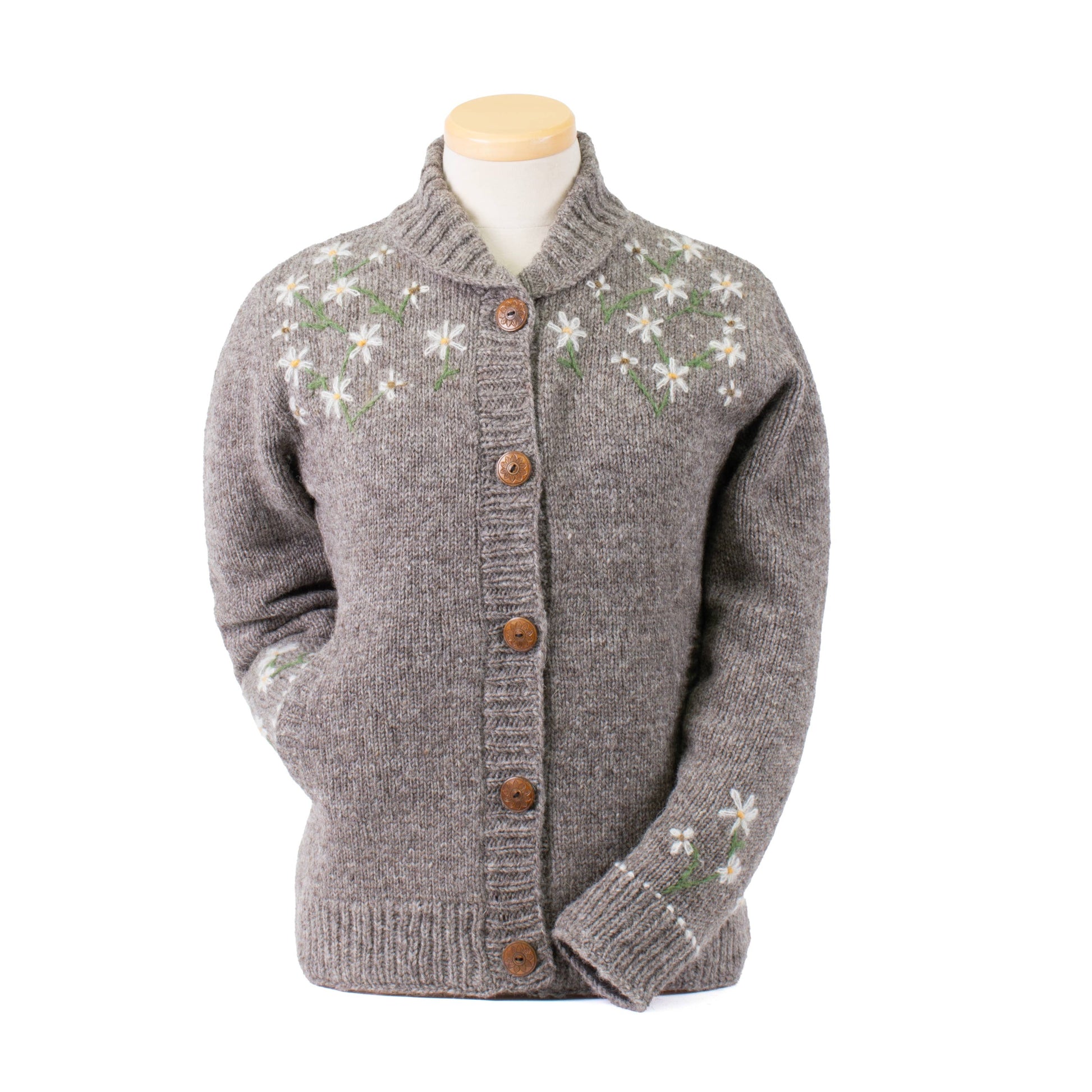 Lucky Daisy Western Embroidered Wool Cardigan