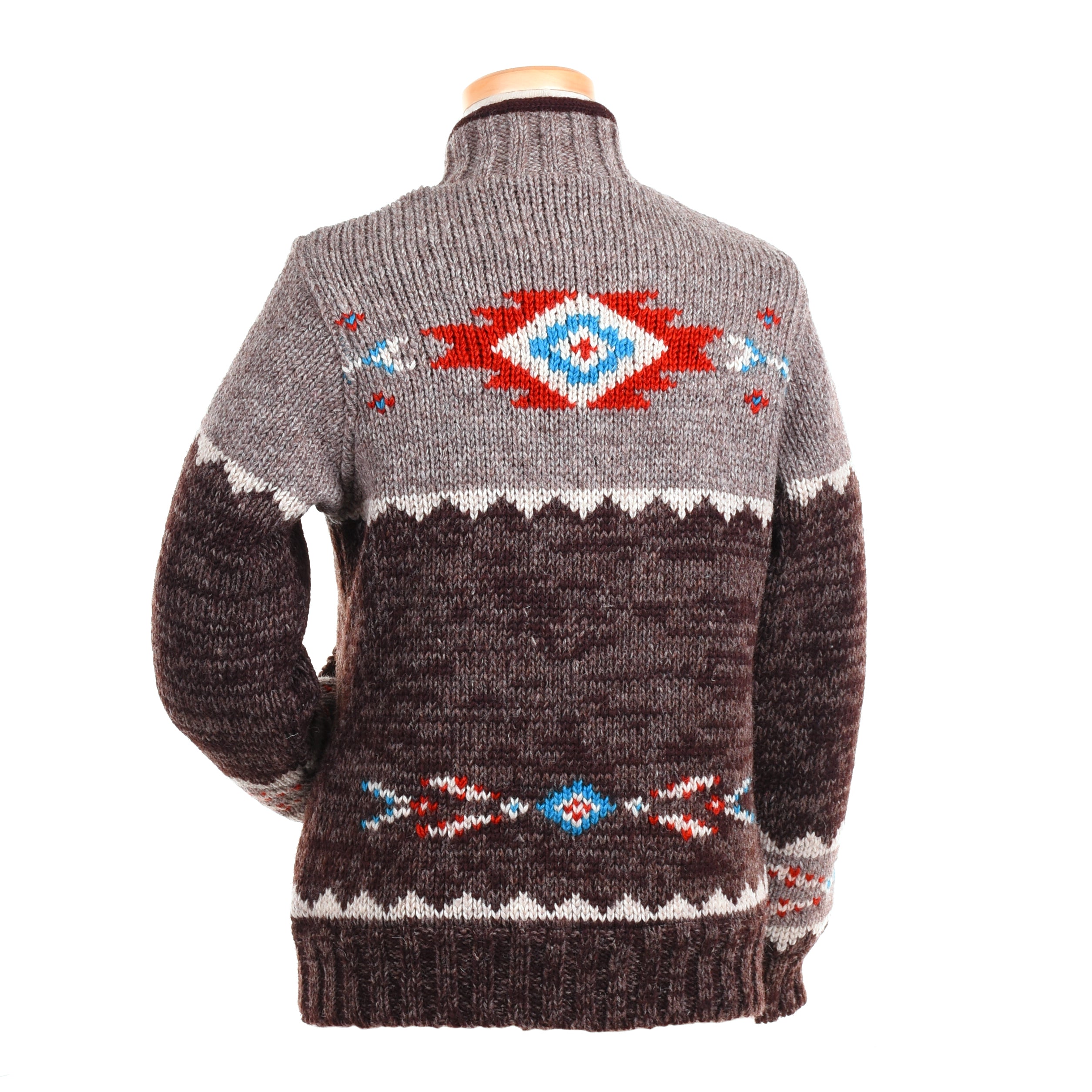 Mustang Wool Sweater – Cozy Western-Style Hand-Knit Cardigan