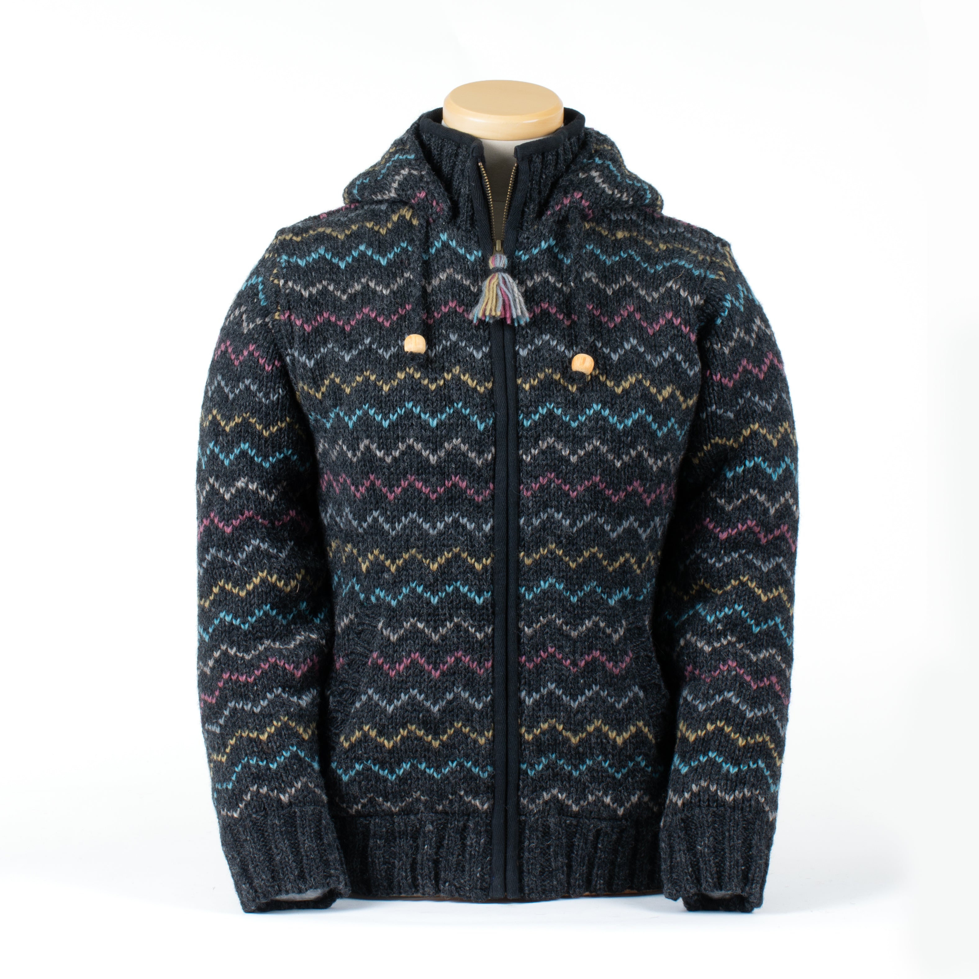 Ziggy Women's Wool Knit Chevron Sweater Hoodie – Lost Horizons CA