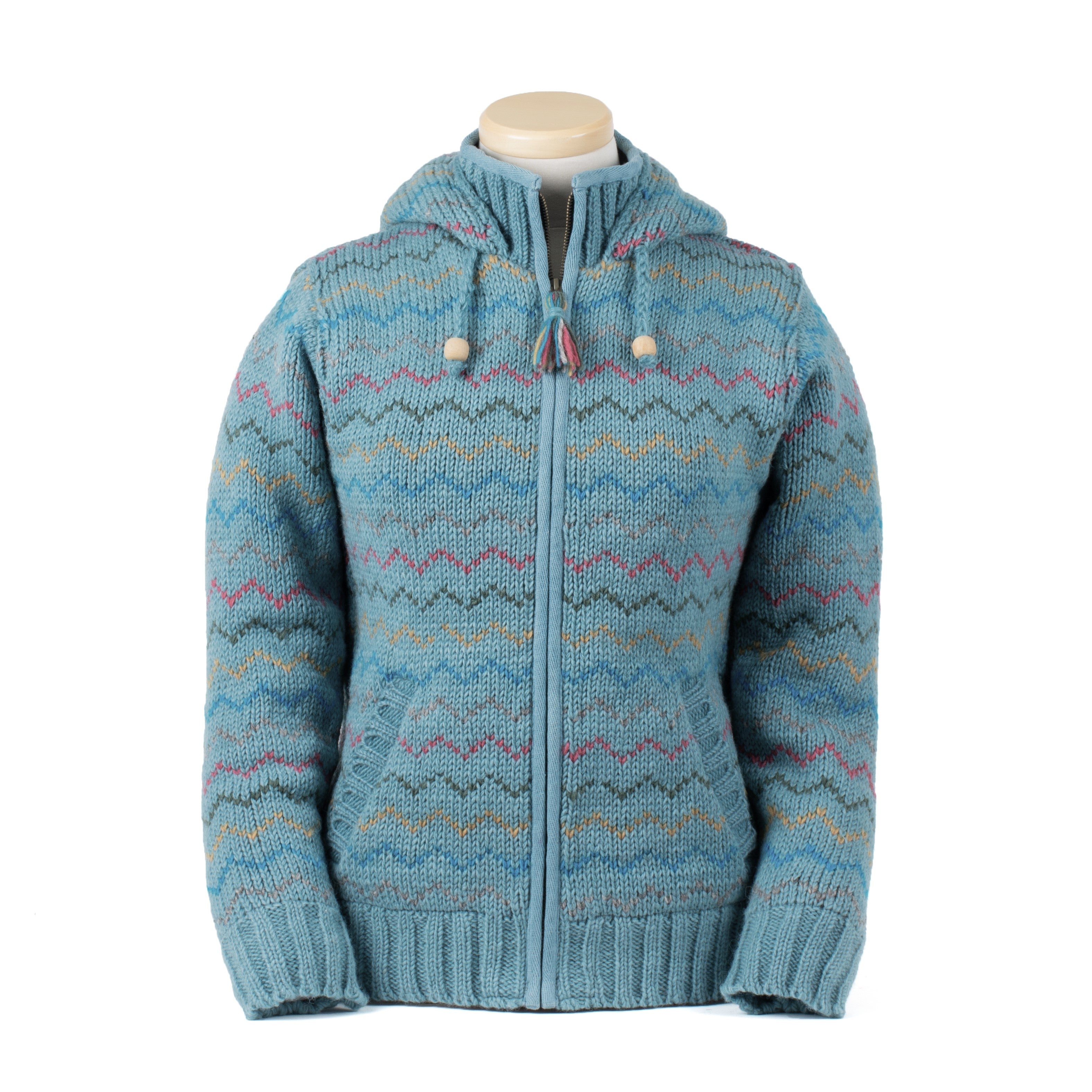 Ziggy Women's Wool Knit Chevron Sweater Hoodie – Lost Horizons CA