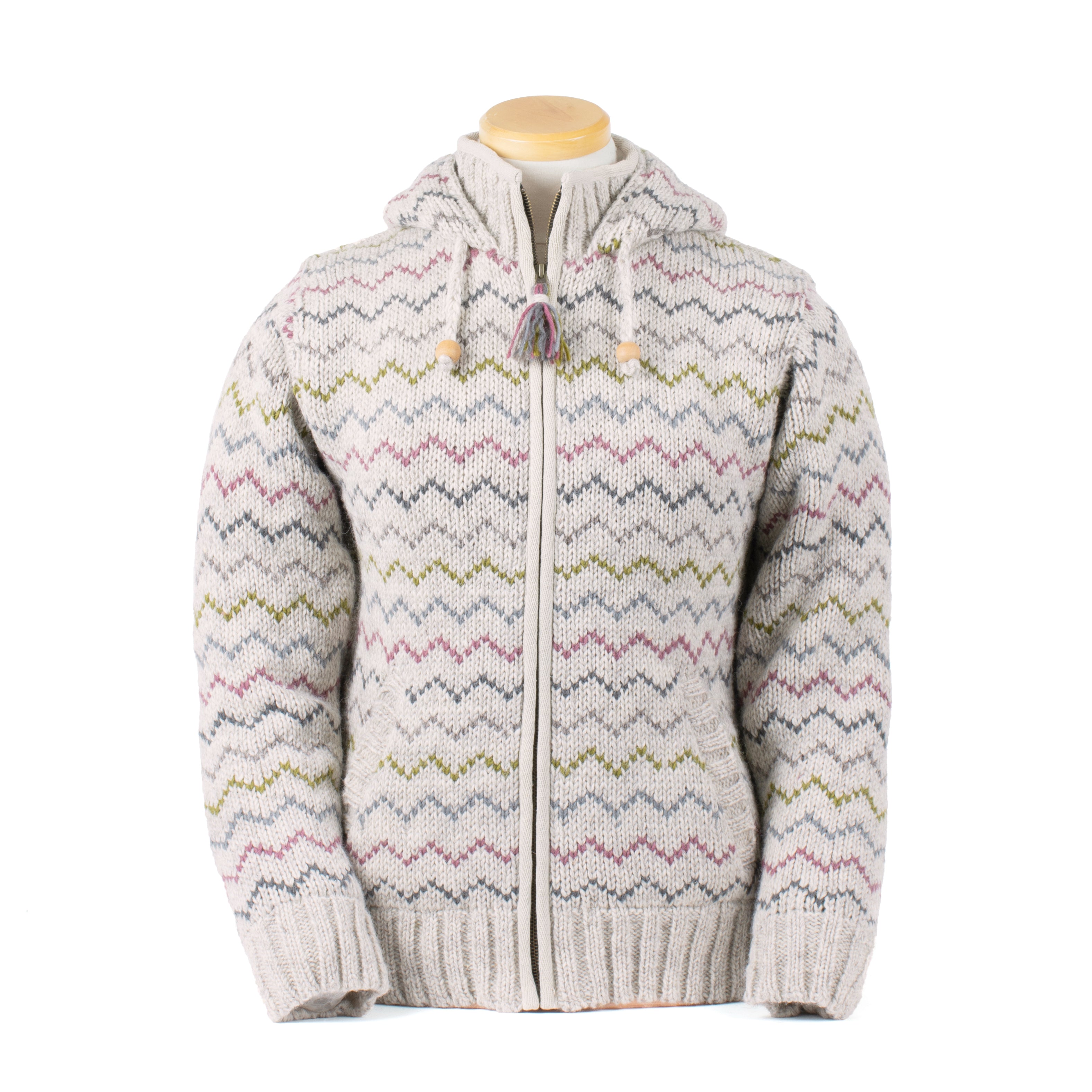 Ziggy Women's Wool Knit Chevron Sweater Hoodie – Lost Horizons CA