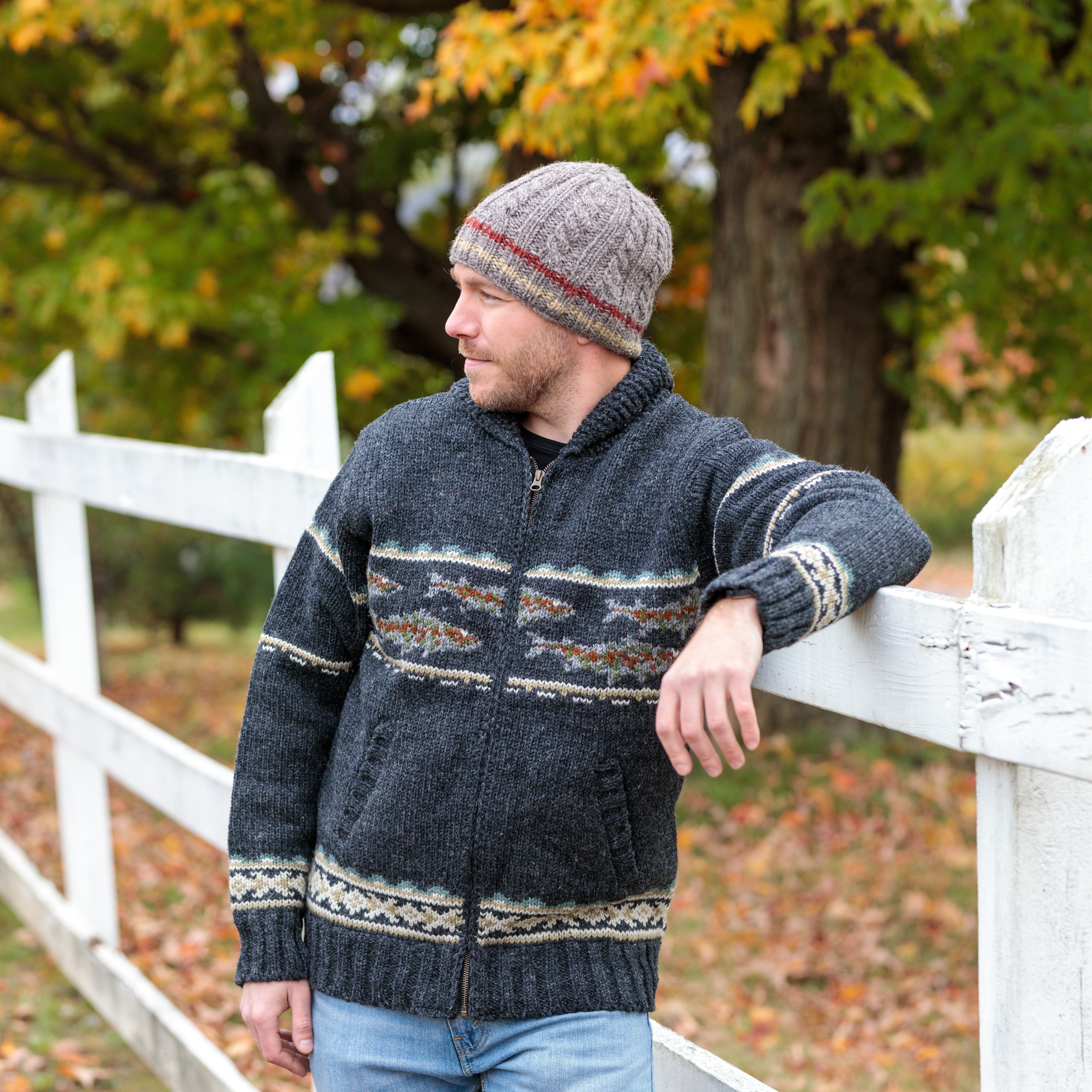 Gone Fishing Sweater - Fishing enthusiast design 100% wool – Lost