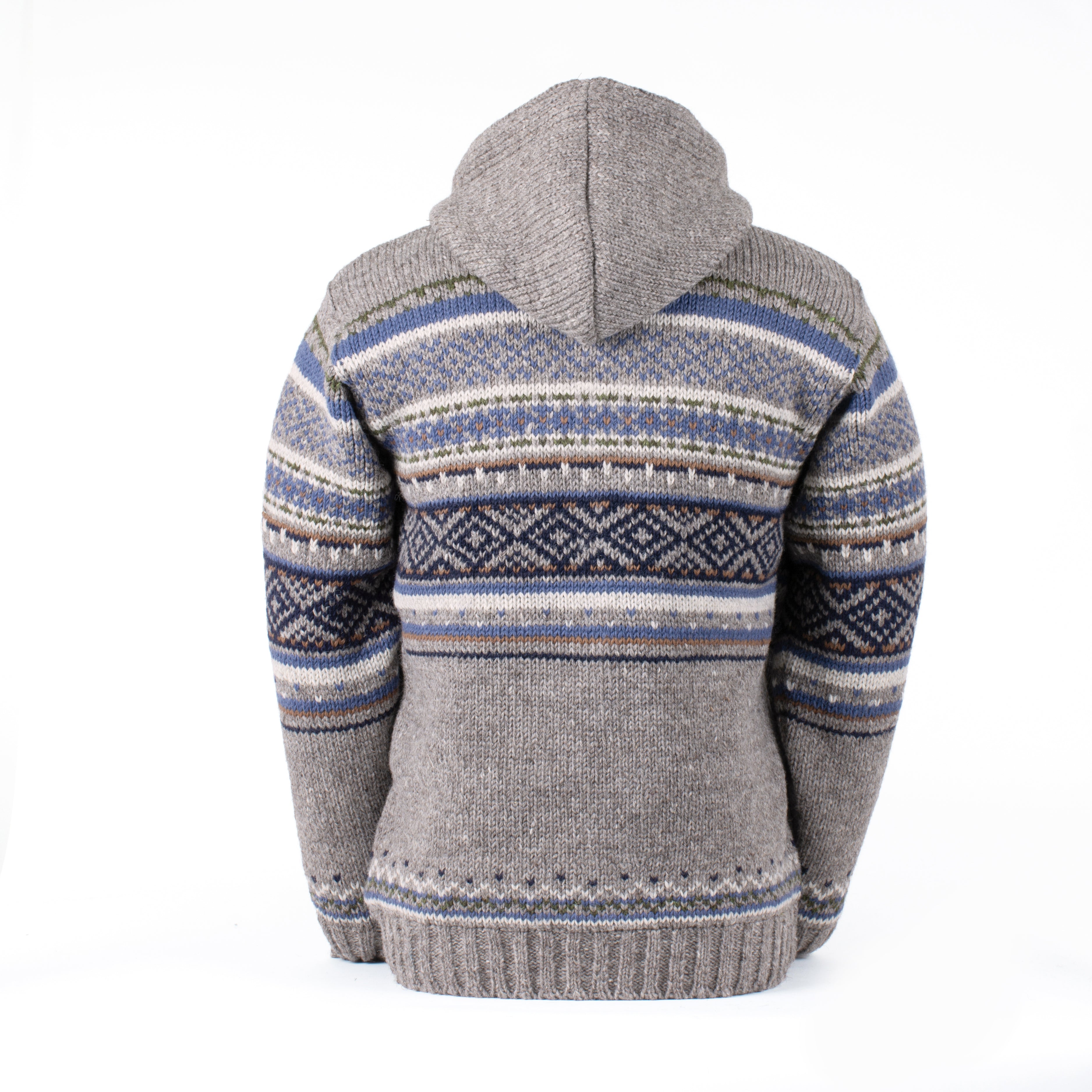 Jorgen Wool Hoodie Sweater – Nordic Knit, Fleece Lined – Lost
