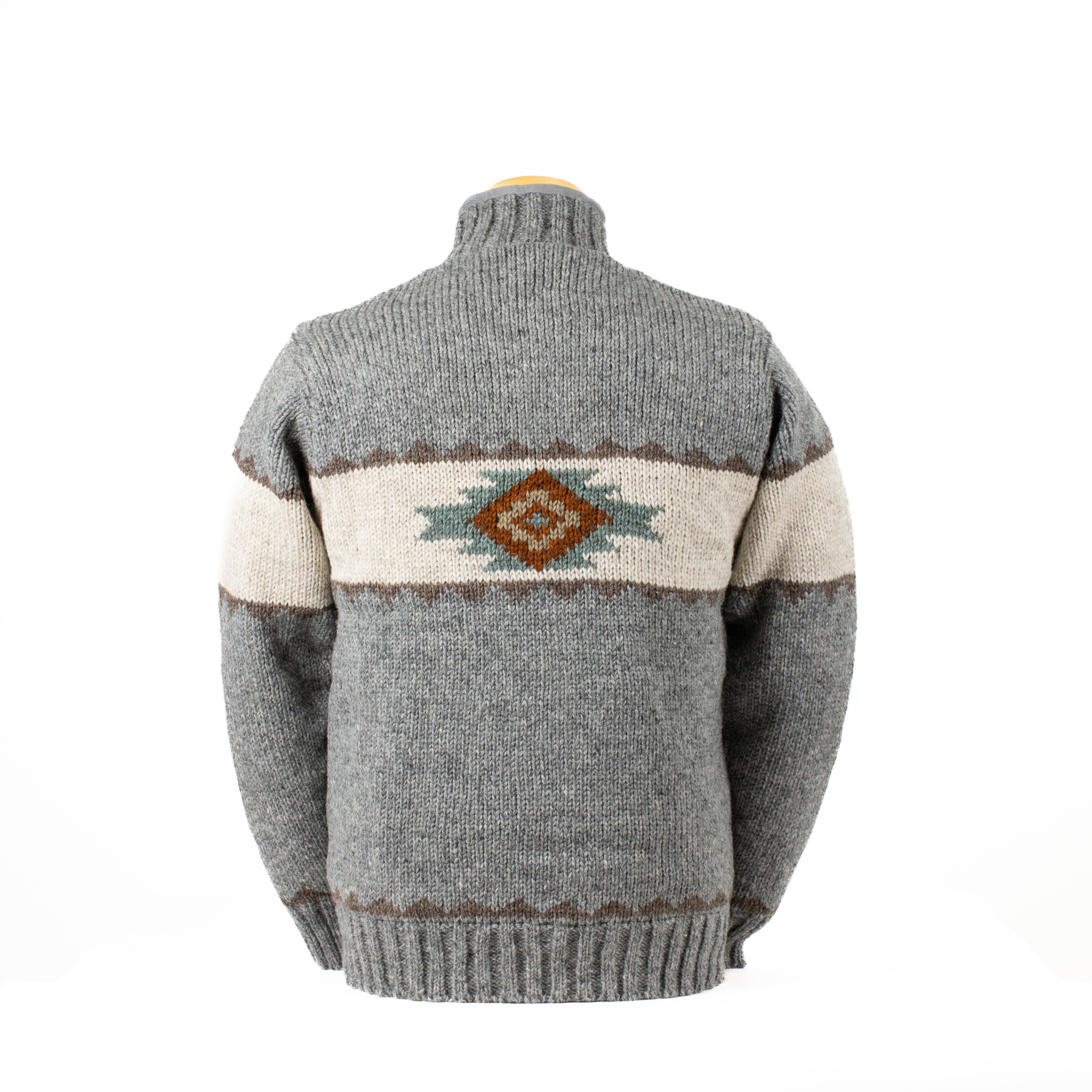 Navajo Sweater - knit jacket with diamond pattern – Lost Horizons CA