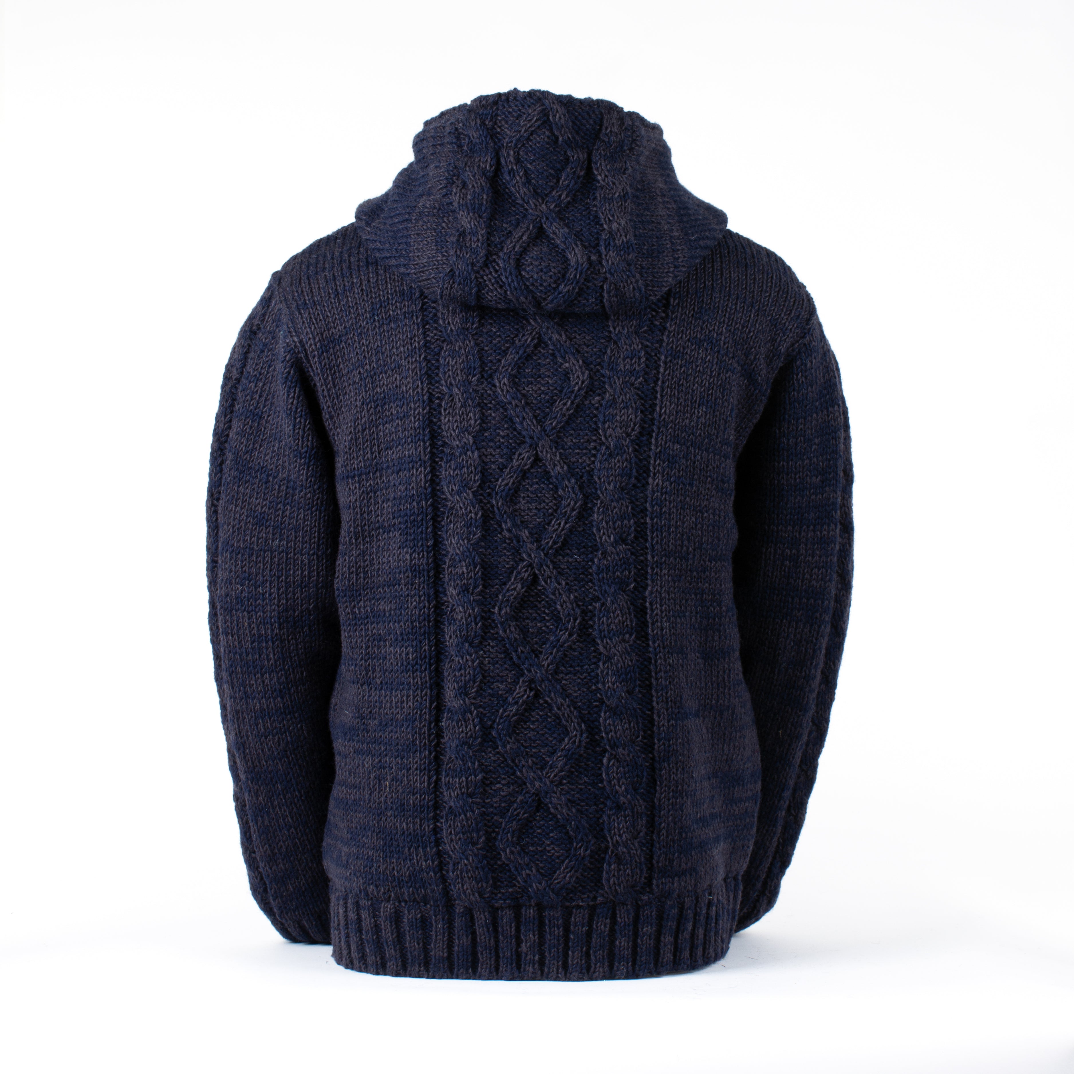 Ronan Cable Knit Wool Sweater – Zip Cardigan with Fleece