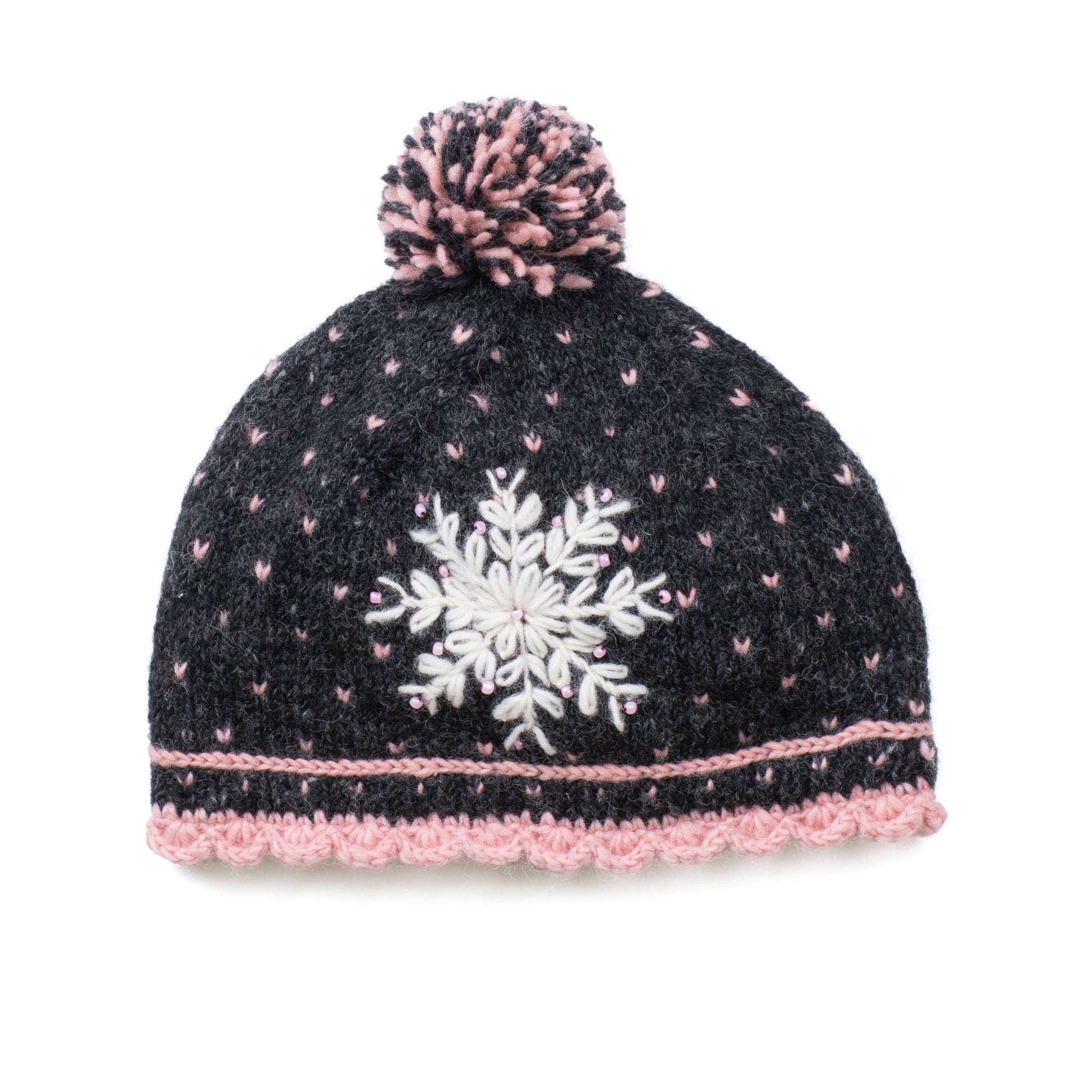 Anoushka Snowflake Embroidered Beanie