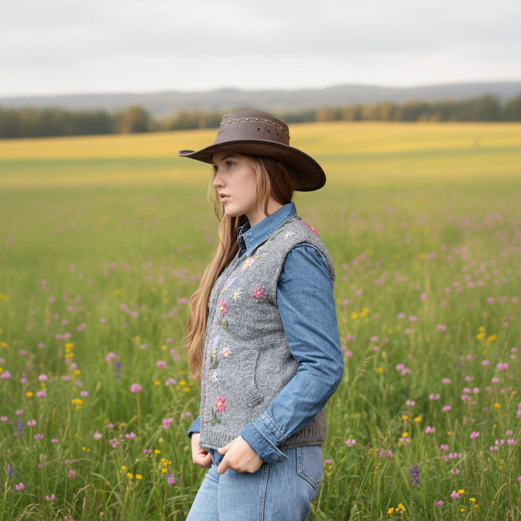 Cassidy Artisan Embroidered Wool Vest