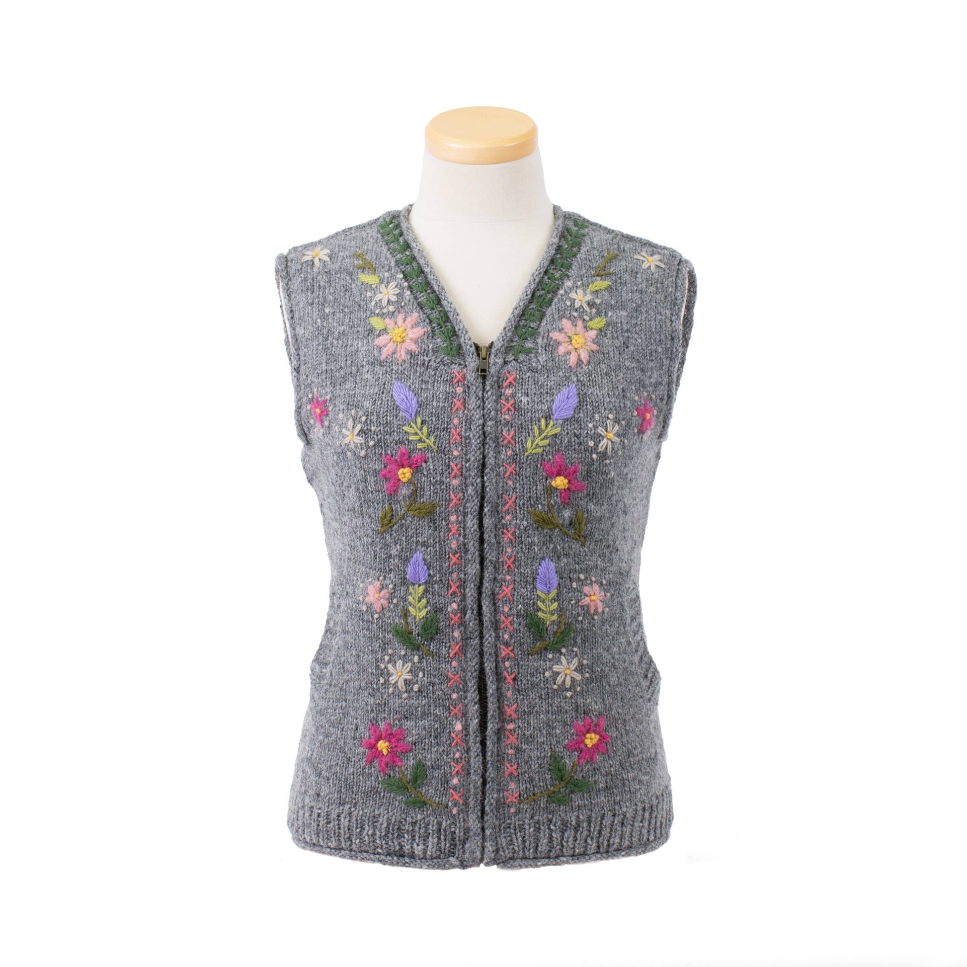 Cassidy Artisan Embroidered Wool Vest
