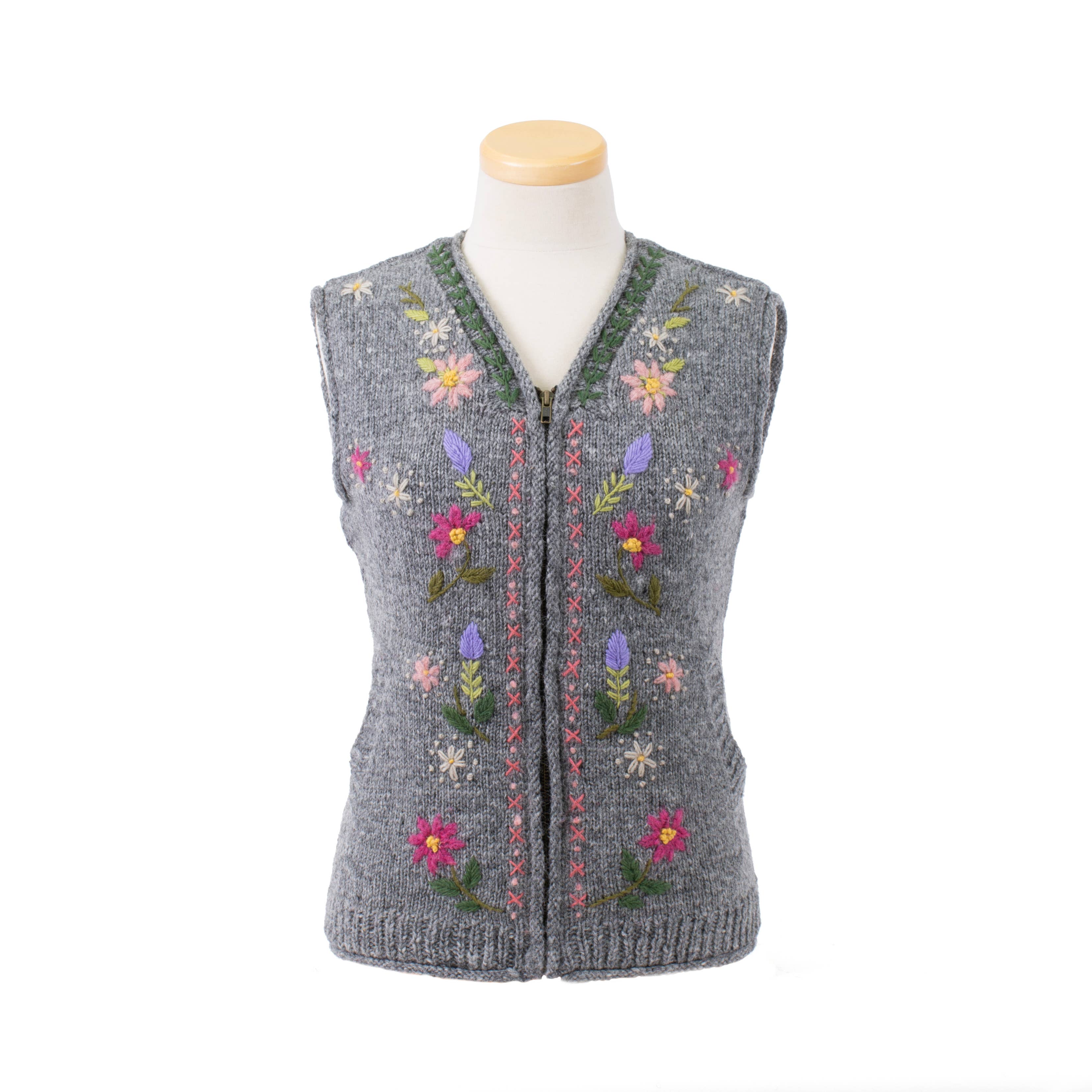 Cassidy Artisan Embroidered Wool Vest