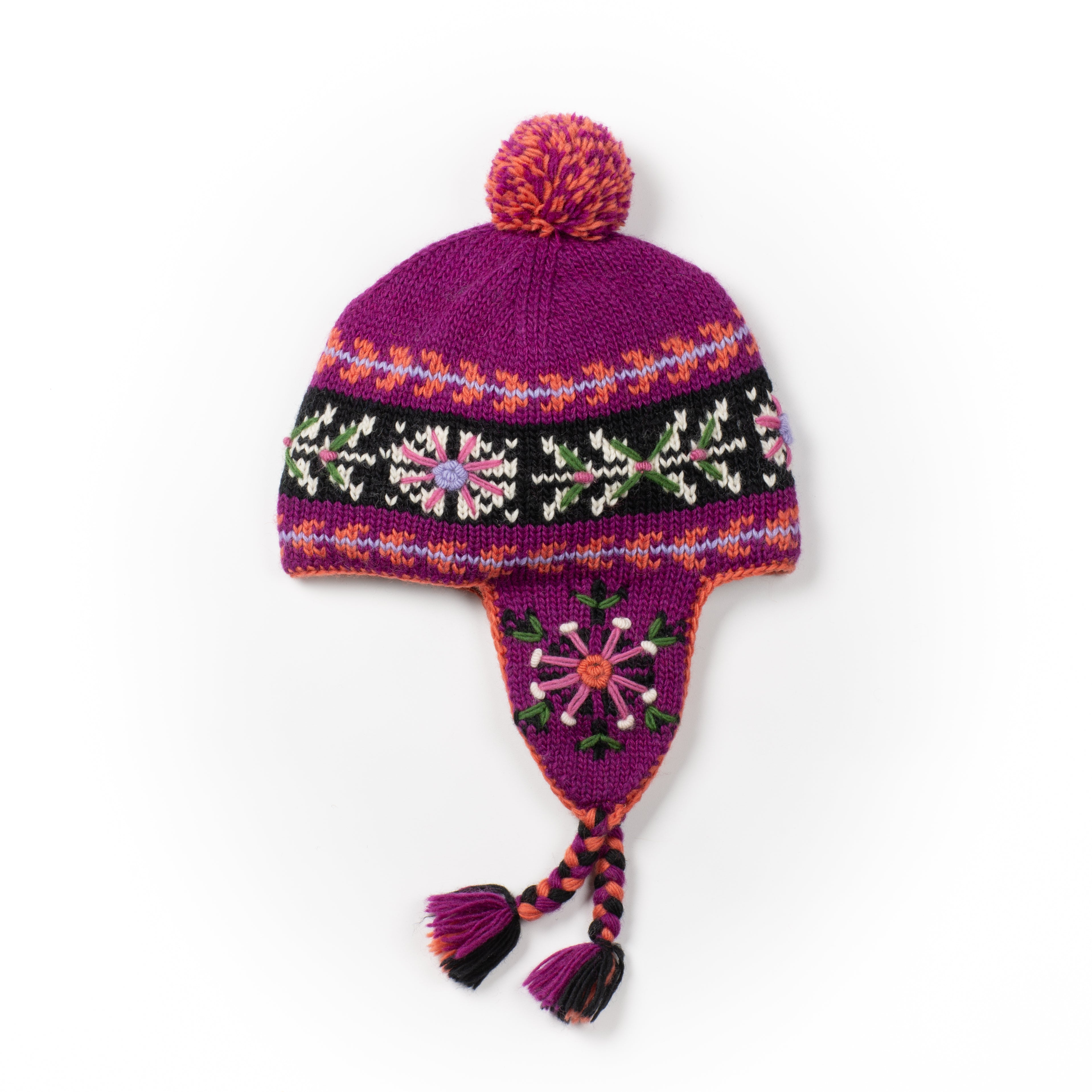 ak457Burton バートン Japan Earflap Beanie Fussen Earflap Hat - 100% Wool, Nordic Design, Embroidery – Lost