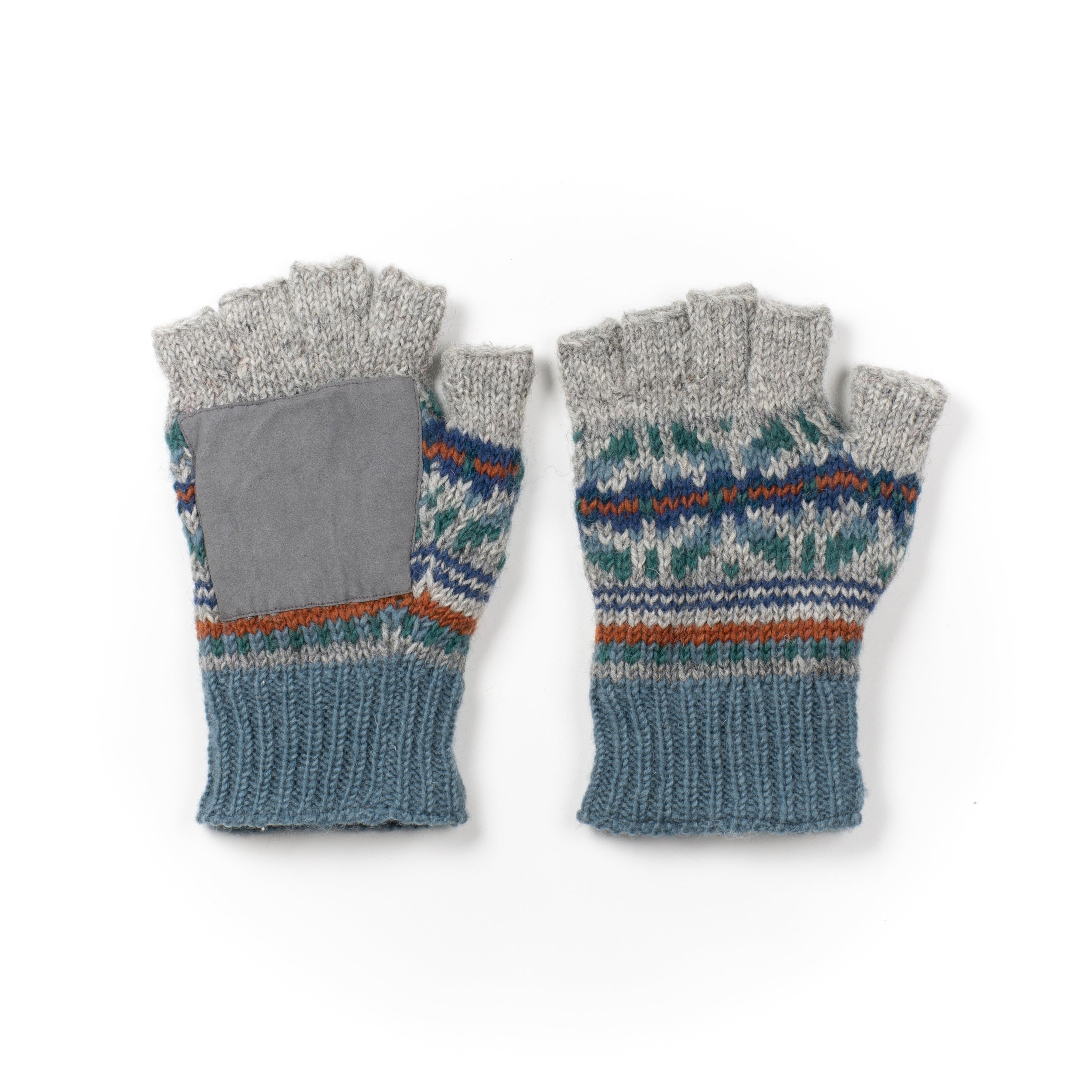 Axel Fingerless Gloves - Fair Isle Knit with Suede Patch – Lost