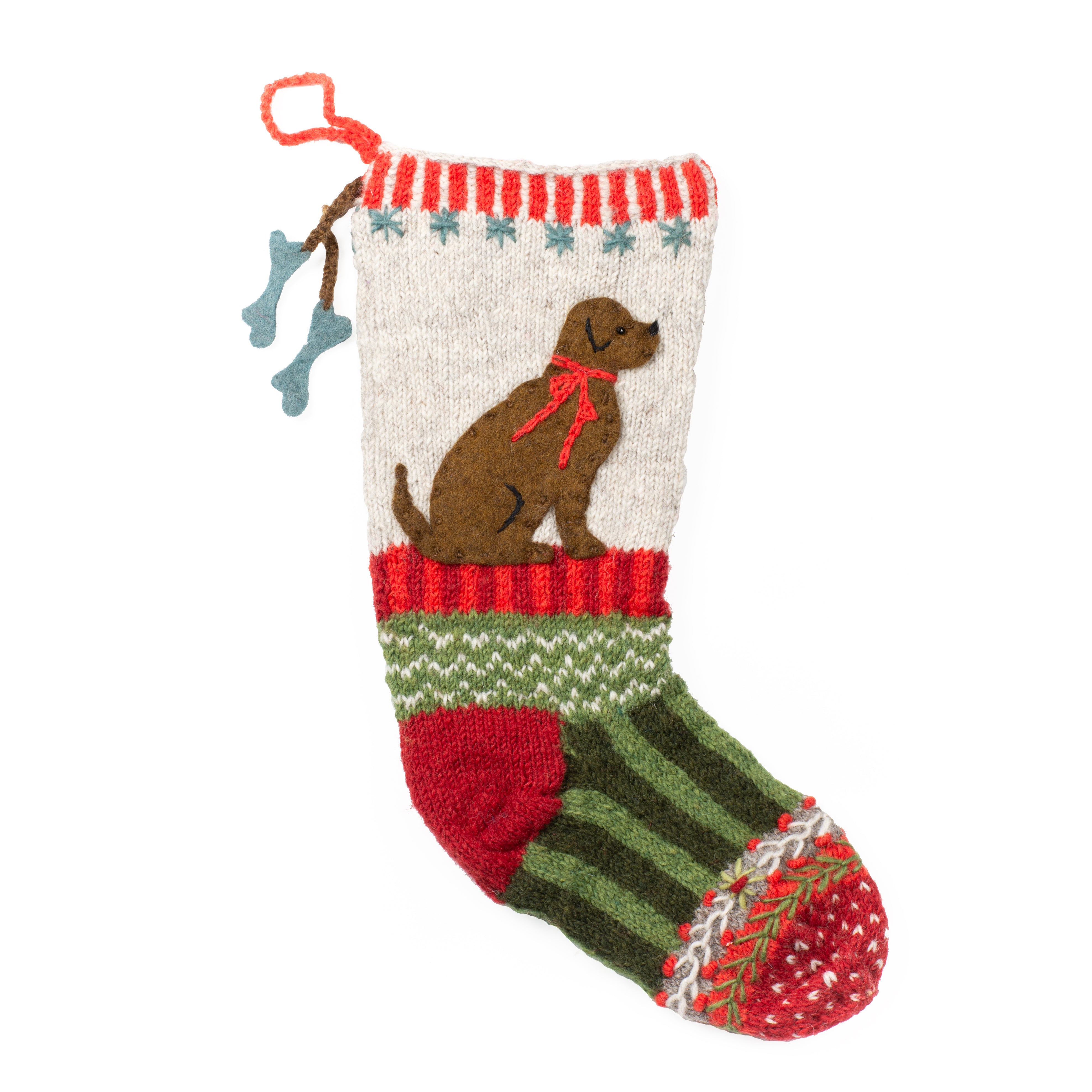 Canine Christmas Stocking - 100% Wool with Felt Dog Design – Lost ...