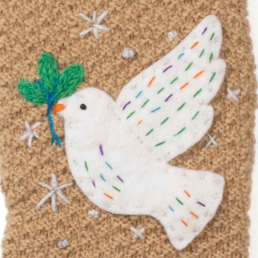 Snow Feather Knit Christmas Stocking