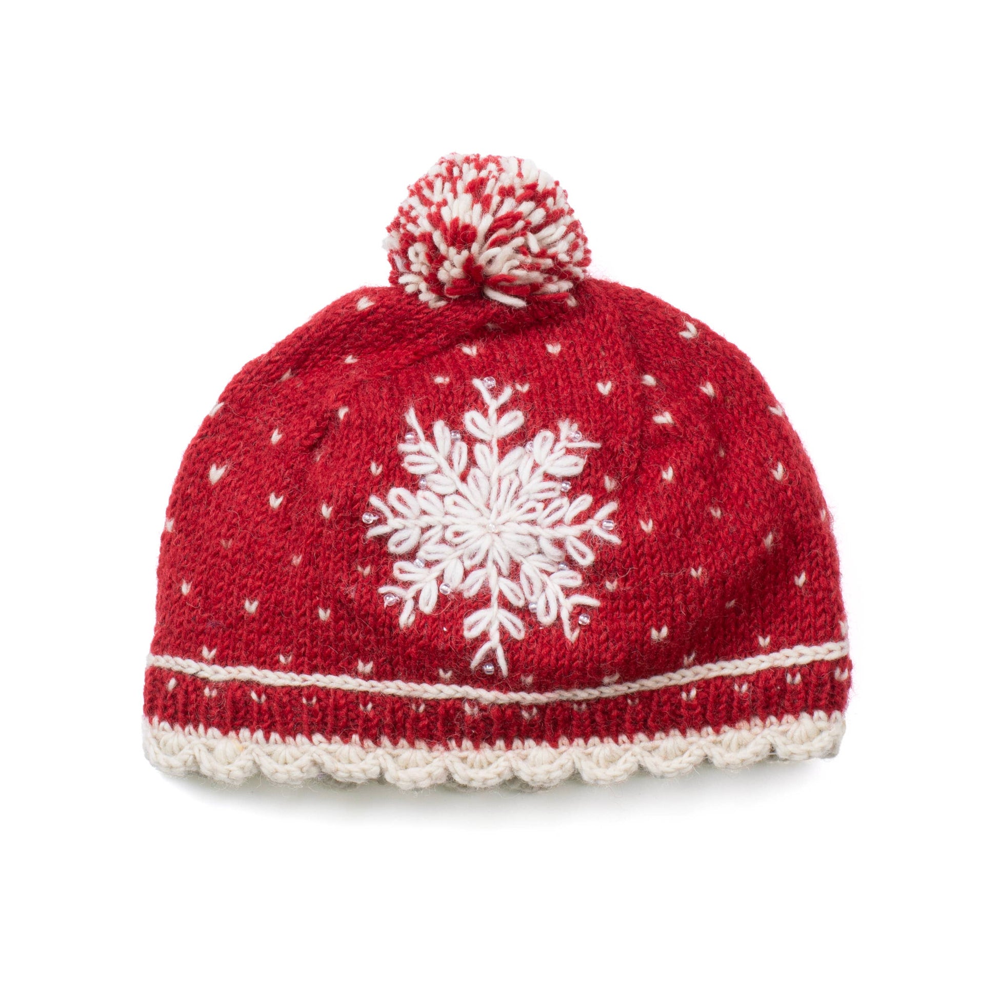 Anoushka Snowflake Embroidered Beanie