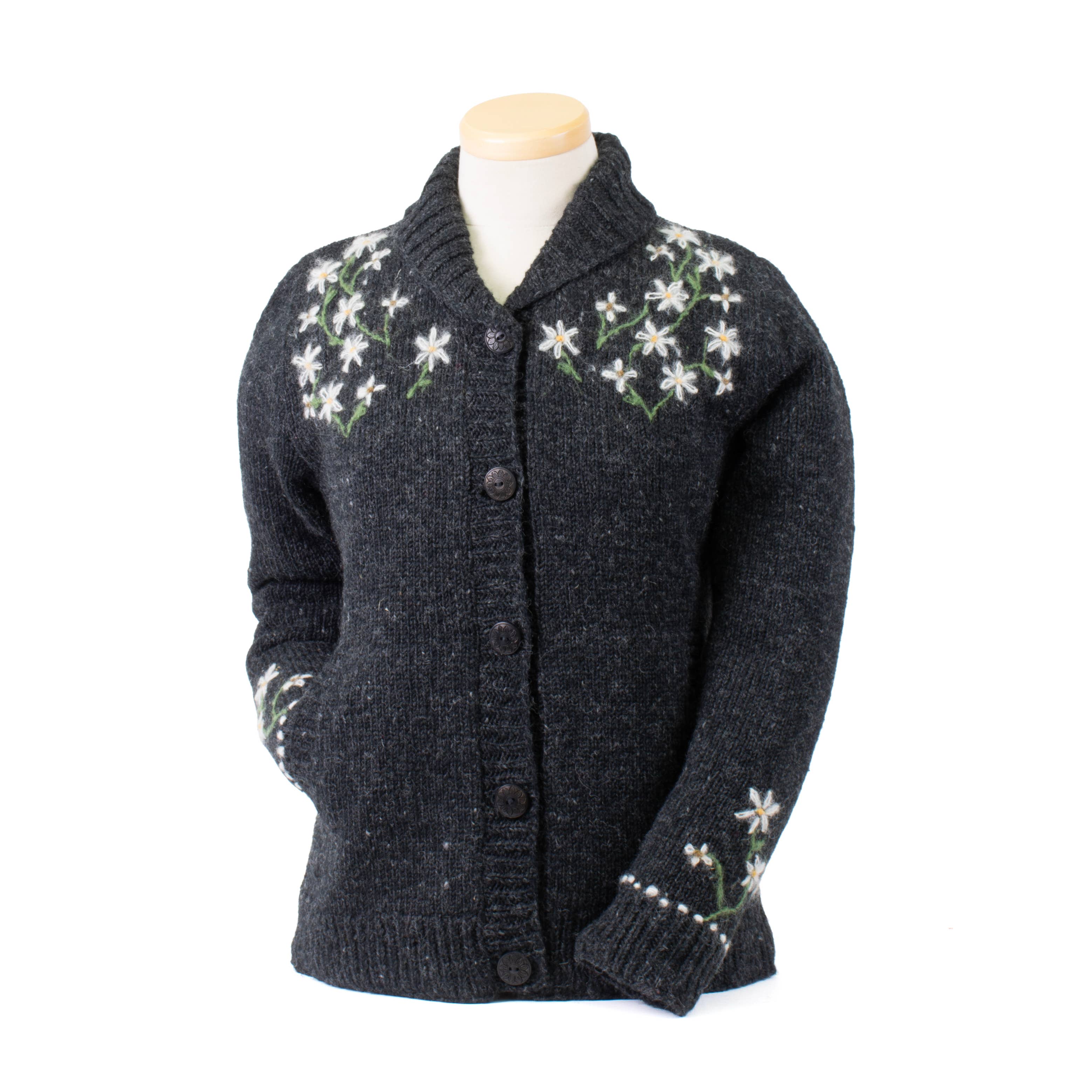 Lucky Daisy Western Embroidered Wool Cardigan