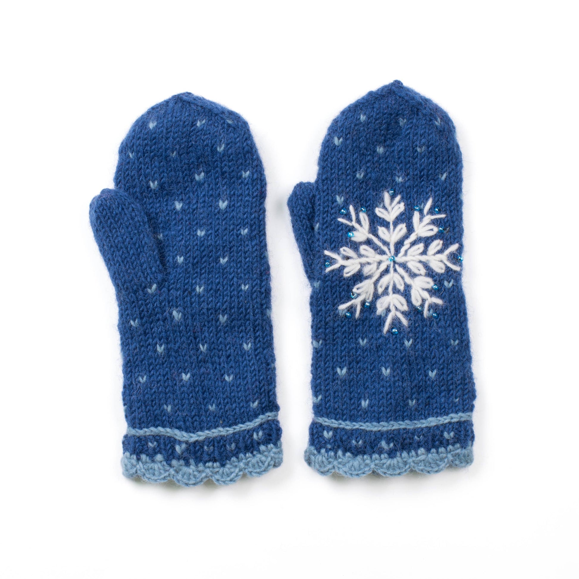 Anoushka Snowflake Embroidered Mittens