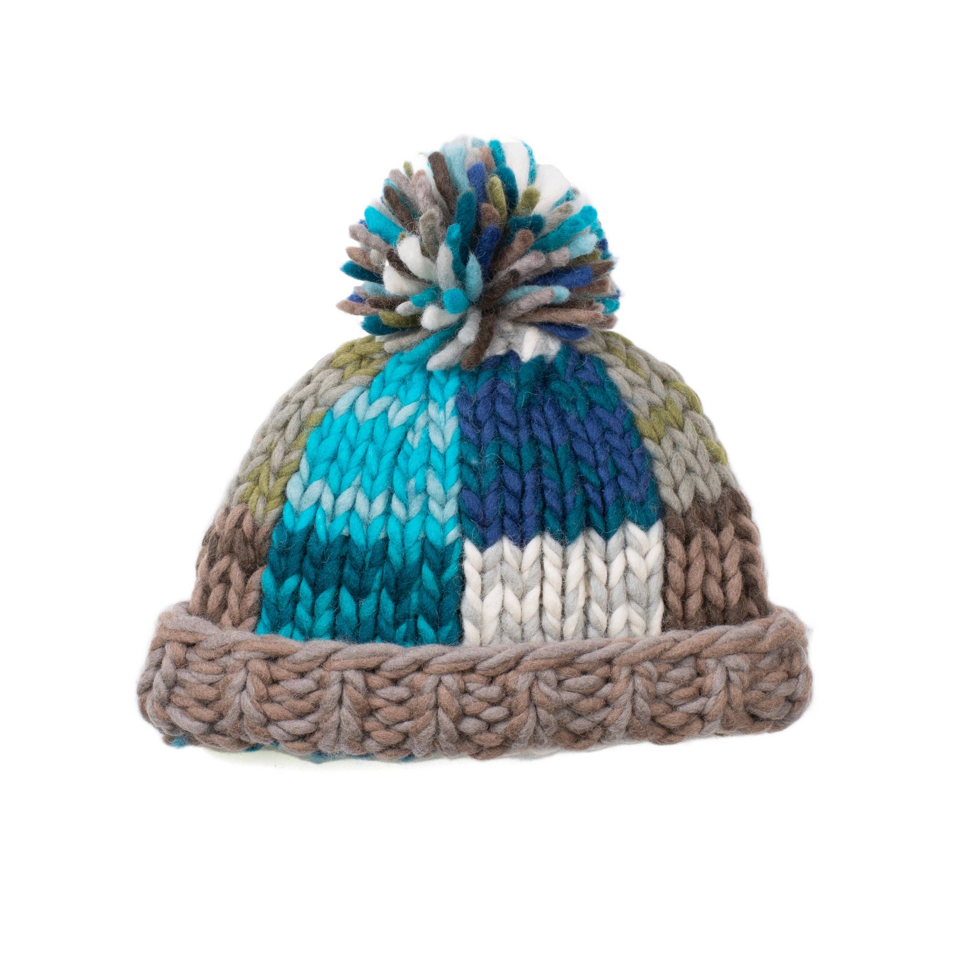 Sloane Chunky Knit Wool Hat with Pom