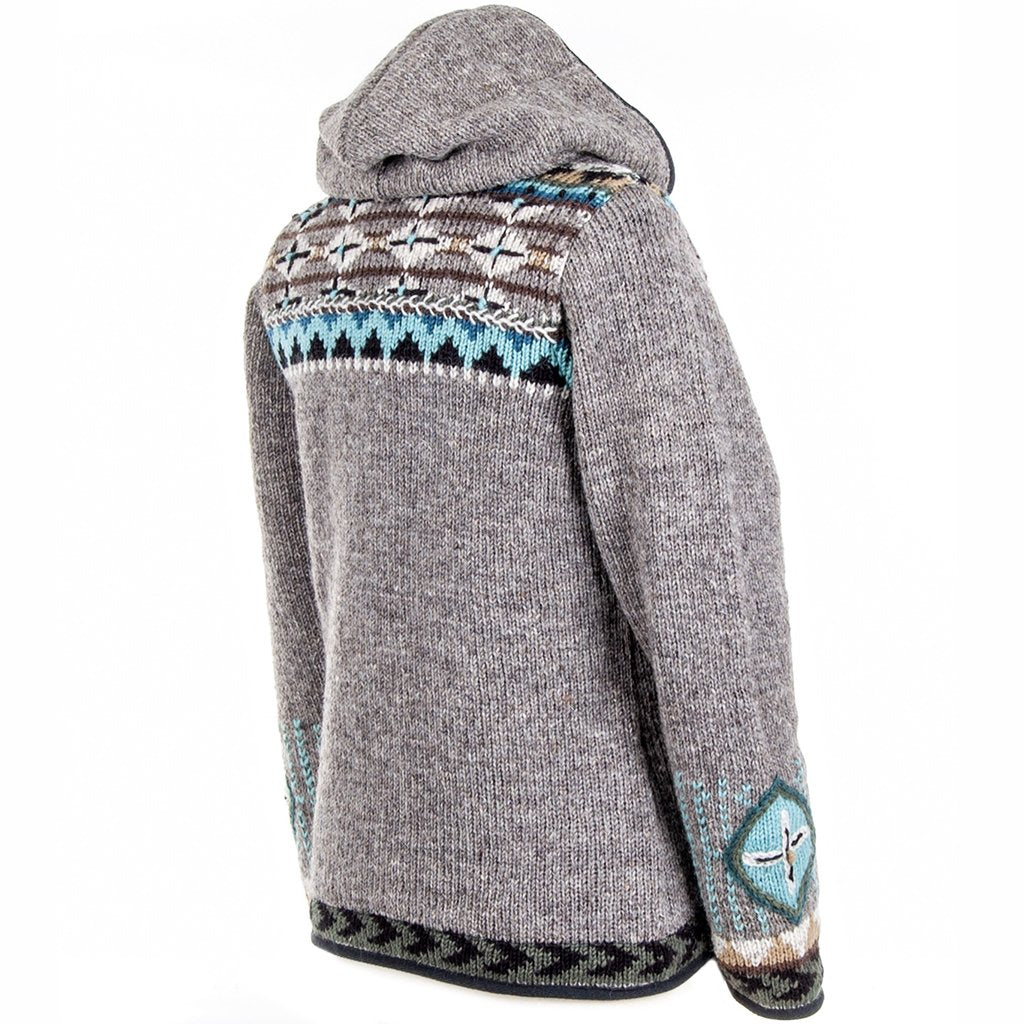 Dakotah Wool Sweater - Western Knit with Hood & Zip – Lost