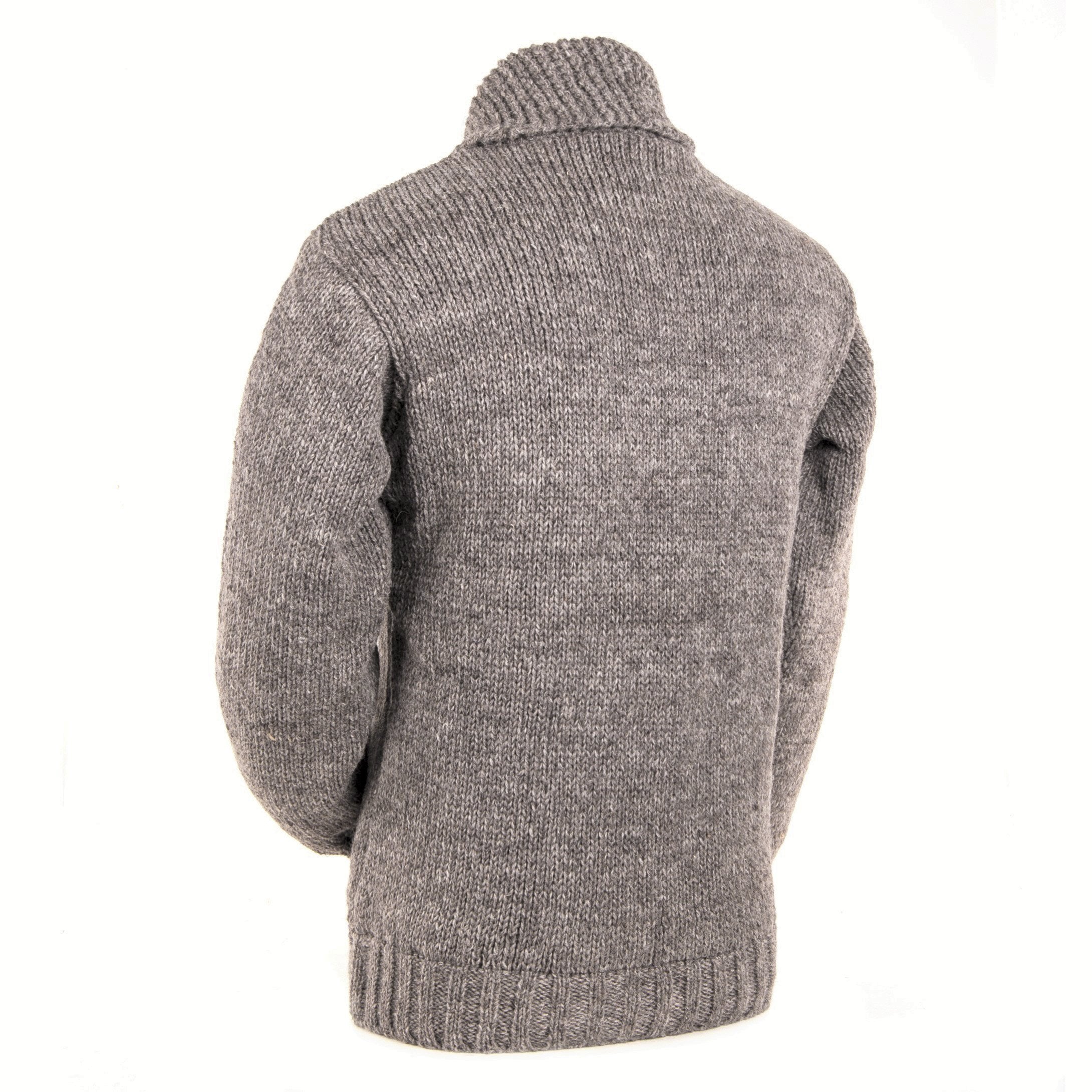 robe de chambre wool zip jacket 切替デザイン Lodge Hand Crafted Wool Sweater – Shawl Collar Zip Jacket – Lost