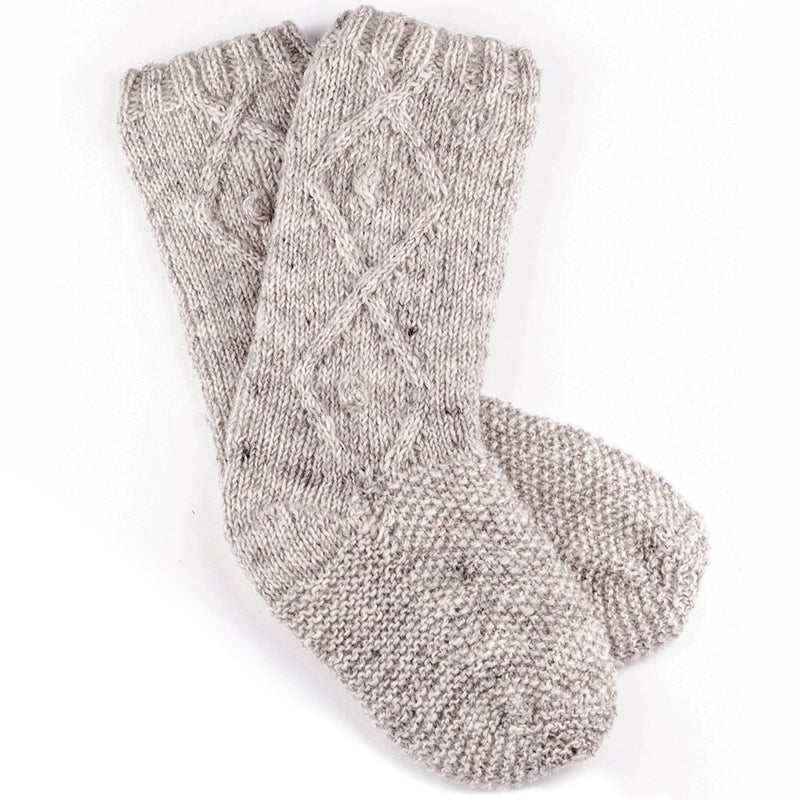 Brianna Socks - wool knitted socks w/ cable knit – Lost Horizons CA