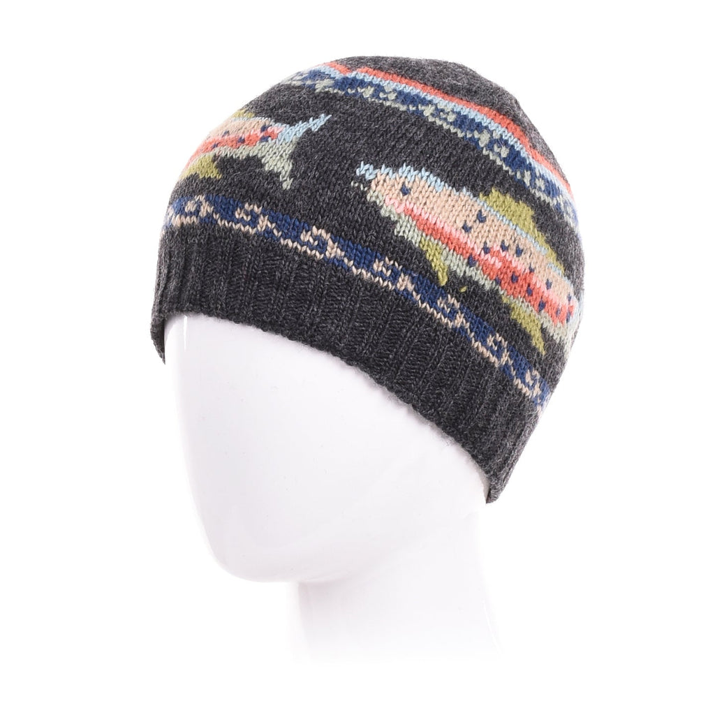 Trout Beanie - wool hat w/ fish pattern – Lost Horizons CA